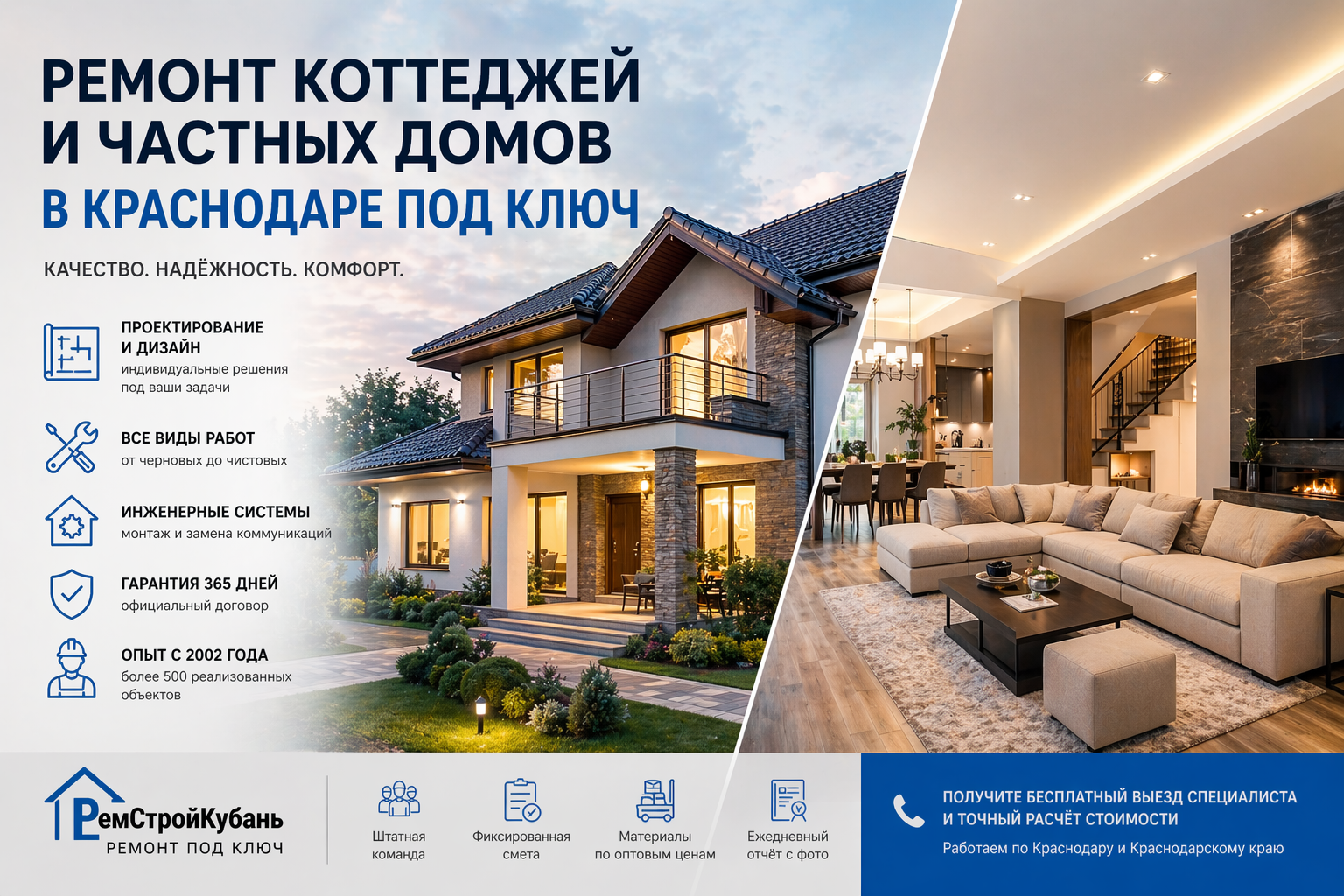 Ремонт коттеджей в Краснодаре